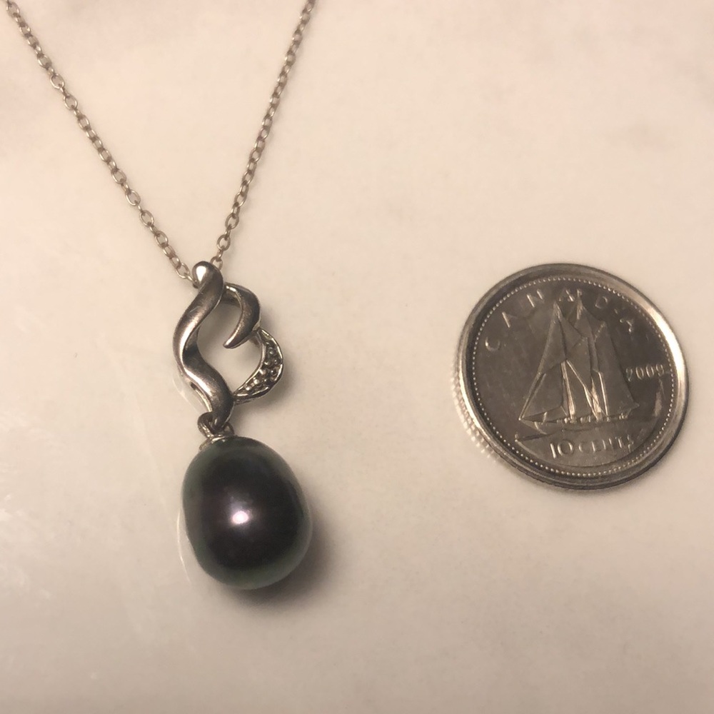 Purple Pearl sterling silver pendant